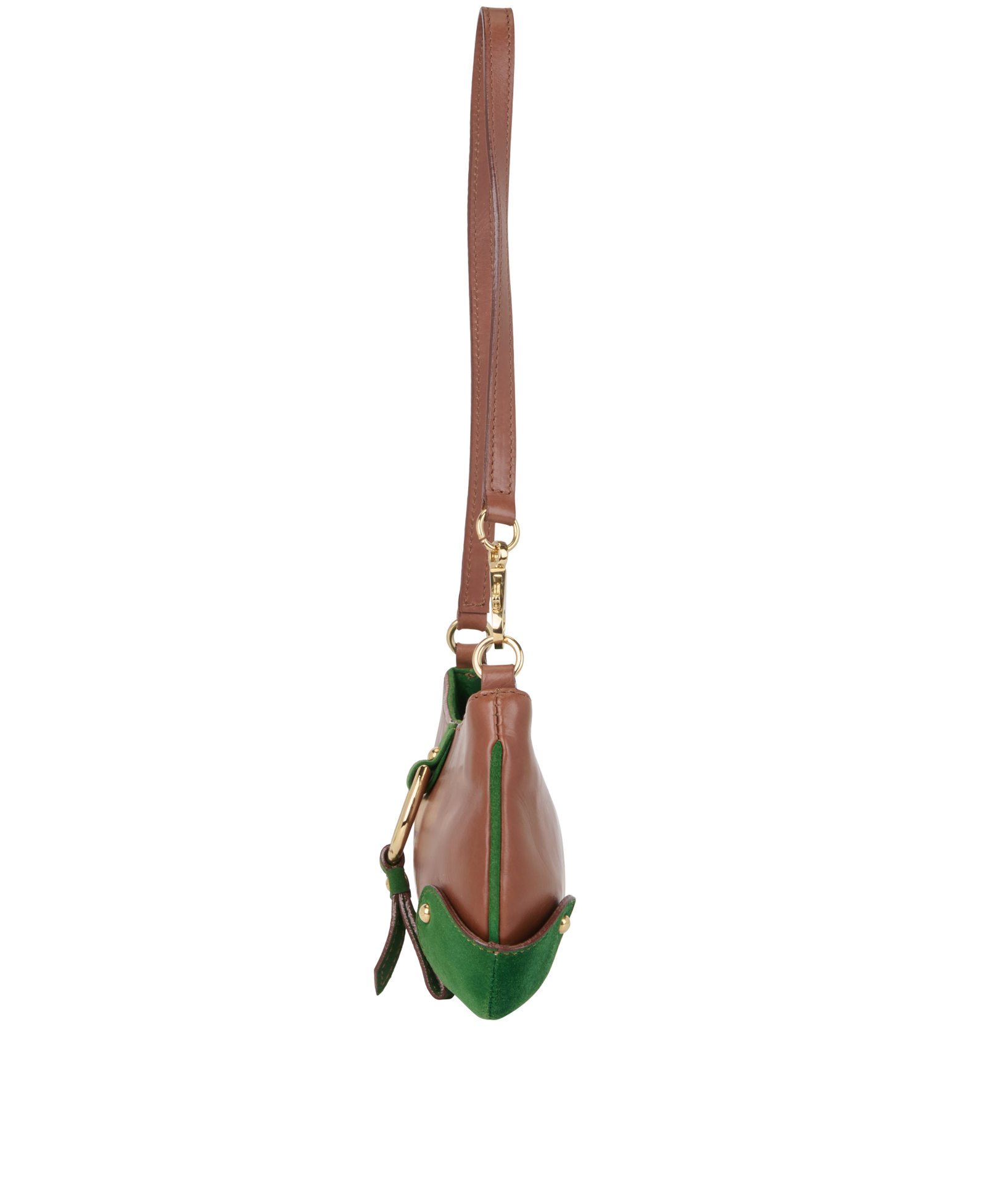 D-Ring Shoulder Bag, &pound;230, Handbags, Brown, Leather, Bottom view